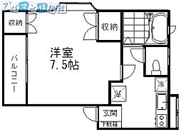 エクセレント信濃 1Kの間取図画像
