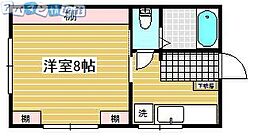 ハウスブライト 1Kの間取図画像