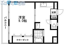 メゾンカフカス 1Kの間取図画像