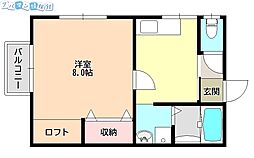 コート・ピュア 1Kの間取図画像