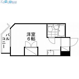 トーカン万代第2ビューハイツ ワンルームの間取図画像