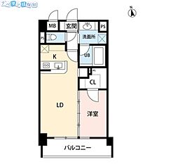 ディナミス 1LDKの間取図画像