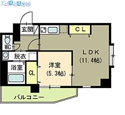 ブラスト南万代 1LDKの間取図画像