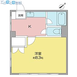 アートビル 1Kの間取図画像