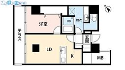 ザ・パーク一番堀 1SKの間取図画像