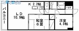 ダイアパレスシアース万代東棟 2LDKの間取図画像