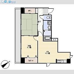 ロイヤル上大川前 2LDKの間取図画像