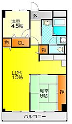メゾン・エスポアール 2LDKの間取図画像