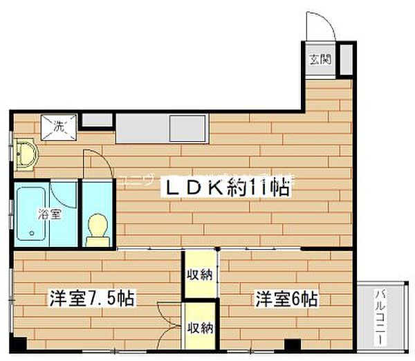 木下第1マンション ｜大阪府高槻市芥川町２丁目(賃貸マンション2LDK・3階・50.00㎡)の写真 その2