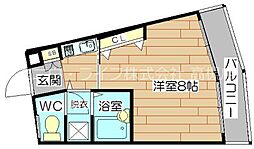 アップルハイツ南芥川 1Kの間取図画像