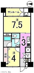 アルカサーノ南馬込 2Kの間取図画像