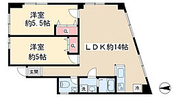 シエロ洗足 2LDKの間取図画像