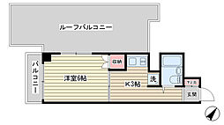 クリスタルパレス 1Kの間取図画像