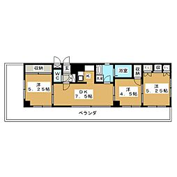 千代田苑マンション 3DKの間取図画像