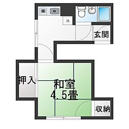 馬場下ハウス 1Kの間取図画像