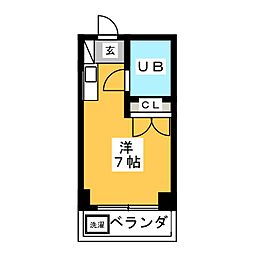メゾン松本 ワンルームの間取図画像