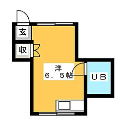コーポ井田 ワンルームの間取図画像