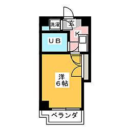 シャトーセーケー 1Kの間取図画像