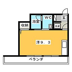 FeelIwata ワンルームの間取図画像