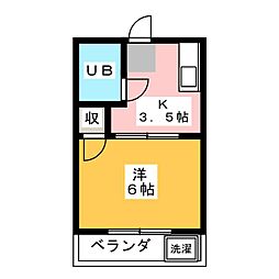 ファミィーユ北原 1Kの間取図画像