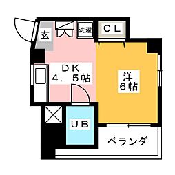 ソヴリン落合 1Kの間取図画像