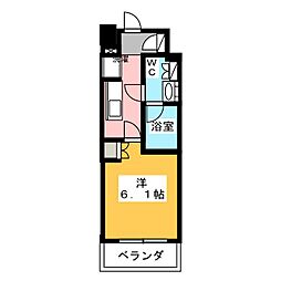 レジディア新宿イースト3 1Kの間取図画像