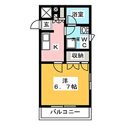 C'estjolikoenji 1Kの間取図画像