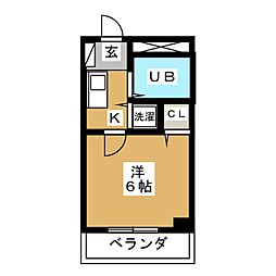 阪本マンション 1Kの間取図画像