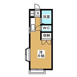 クレセントハウス ワンルームの間取図画像