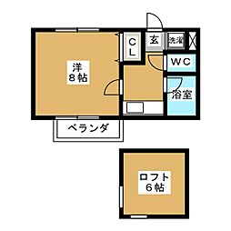 JR中央線 中野駅 徒歩7分の賃貸アパート 2階1Kの間取り