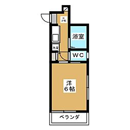 Cローゼ中野 5階1Kの間取り