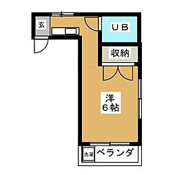 ハイム富士 ワンルームの間取図画像