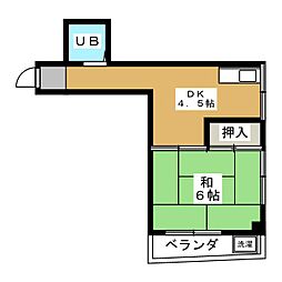 船坂ビル 1DKの間取図画像