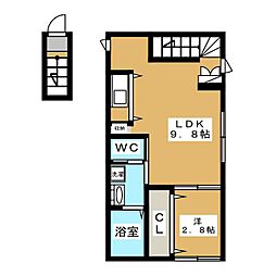 JFK中野新橋 1LDKの間取図画像