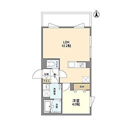 ウェルスクエア中野坂上 1LDKの間取図画像