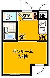REAL新中野 ワンルームの間取図画像
