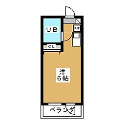 エスポワール 1Kの間取図画像