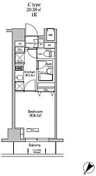 プラウドフラット荻窪II 7階1Kの間取り