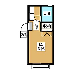 ヴィラシックスティーン ワンルームの間取図画像
