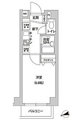 ラクラス荻窪 1Kの間取図画像