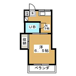 コーポ大澤 1Kの間取図画像