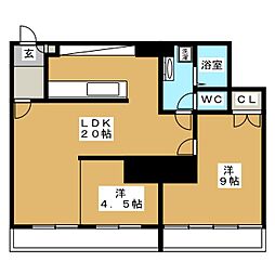 カールトンコート 2LDKの間取図画像