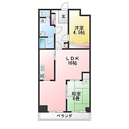 鷺宮パレス 2LDKの間取図画像