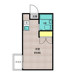 キャピタル.パレス ワンルームの間取図画像