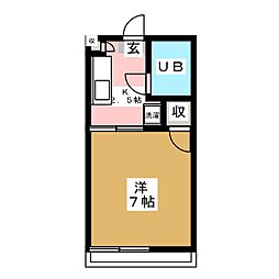 ヒルサイドテラス 1Kの間取図画像