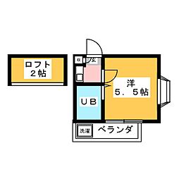 ライフピアビジョン 1Kの間取図画像