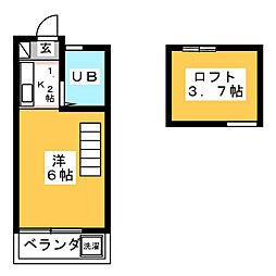 サンハイツ ワンルームの間取図画像