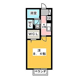 セジュール上石神井 1Kの間取図画像