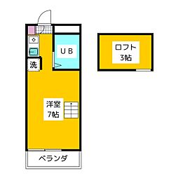 アーバンハウス関町 2階ワンルームの間取り