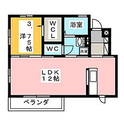 ボヌールA 1LDKの間取図画像